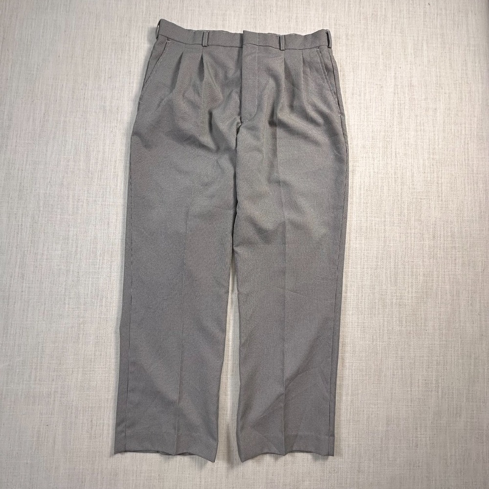 Vintage Haband Pants Mens 34x29 Gray Houndstooth Executive Business 1990s Y2k